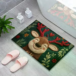 tapis sol décoration noël vert rouge bébé imperméable polyester dessin animé cerf santa claus