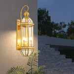 lampe murale extérieure or transparent classique éclairage moderne led jardin vintage hydrofuge