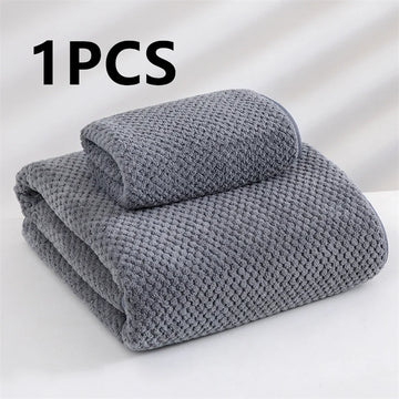 serviette bain microfibre séchage rapide motif points couleurs gris rose blanc bleu clair douce