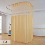 rideau séparation médical tissu plissé bleu vert rose jaune blanc opacité transparente tringle métal