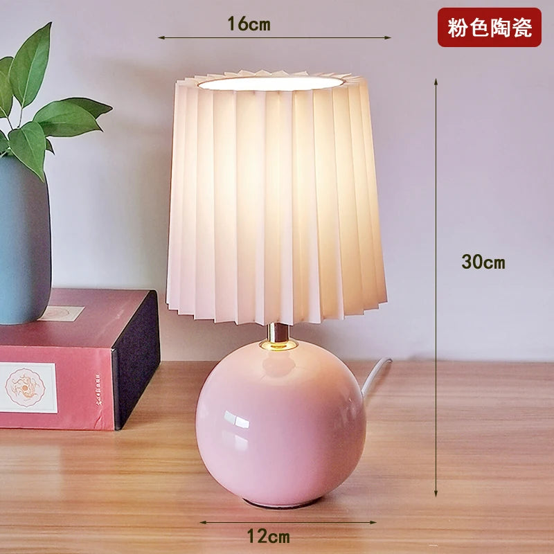 lampe table moderne plissée blanc rose orange 5w led 60lm certifiée ul ccc
