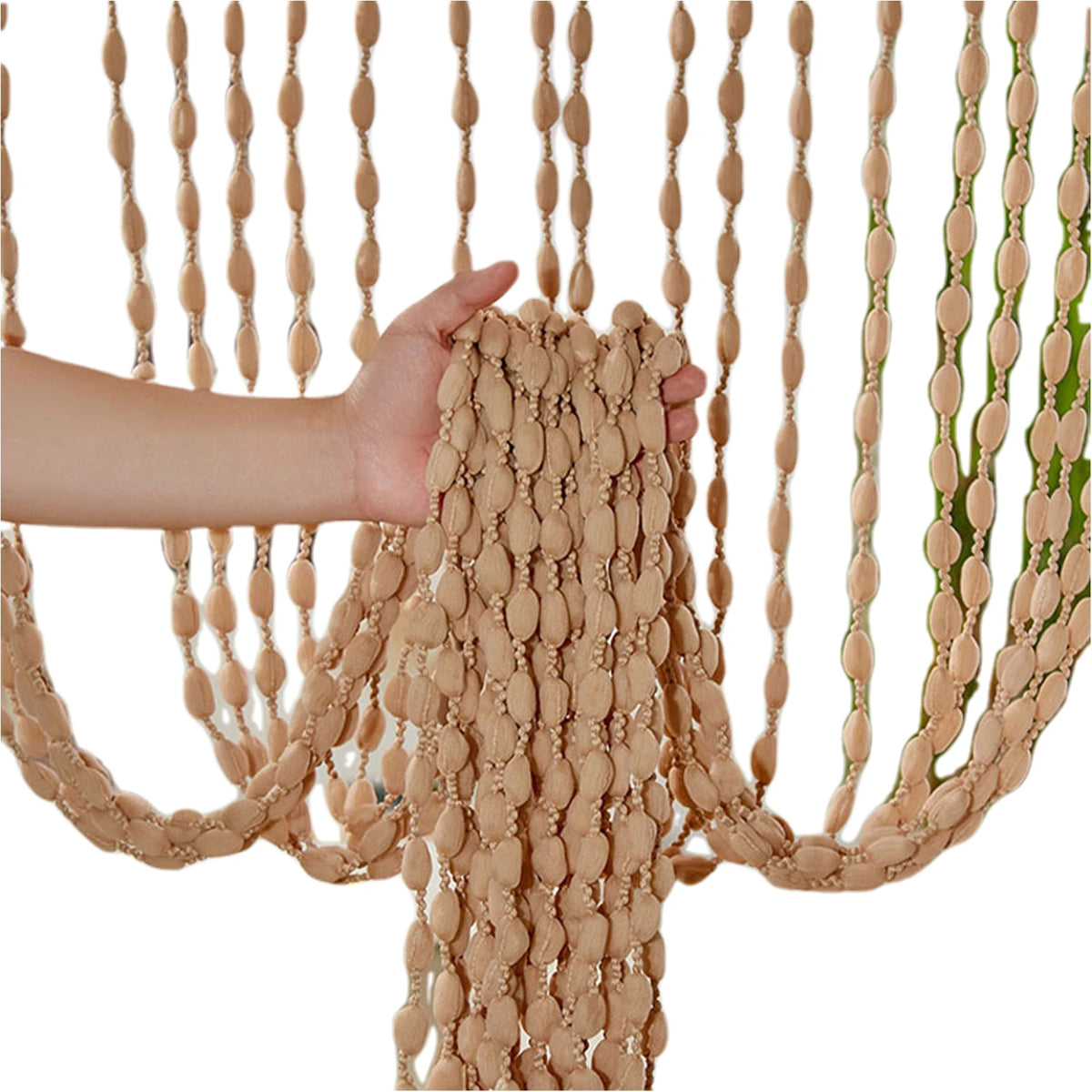 rideau boho chic beige clair alternés opaques decoration chambre salon