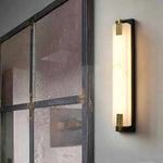 lampe murale moderne blanc doré marbre veines jaunes acier inoxydable éclairage maison 51cm 12cm