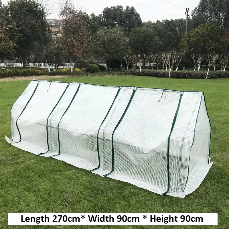 serre jardin transparente pvc 270x90x90cm cadre vert clips moderne fonctionnelle toile