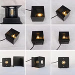 applique murale led noir contemporaine ip65 verre borosilicate fixations visées 10cm 10cm