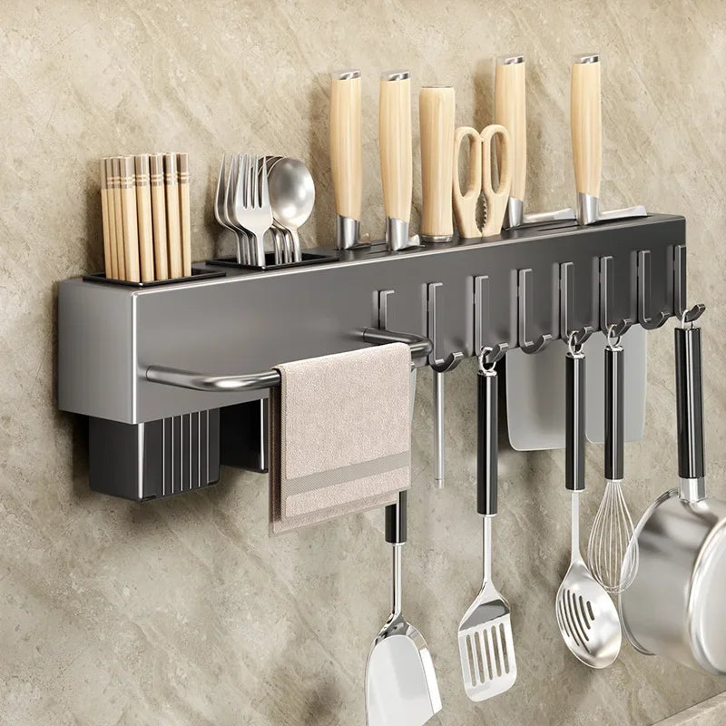 porte outils cuisine gris moderne porte couteaux fourchettes spatules pinces soufflets serviettes bpa free