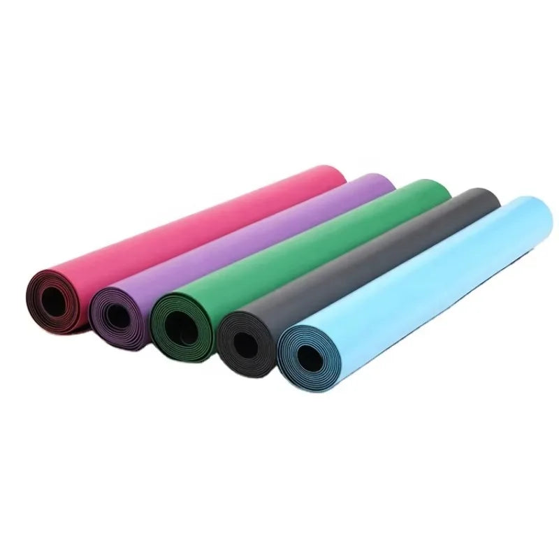 tapis yoga antidérapant caoutchouc naturel rose violet vert noir bleu moderne opaque
