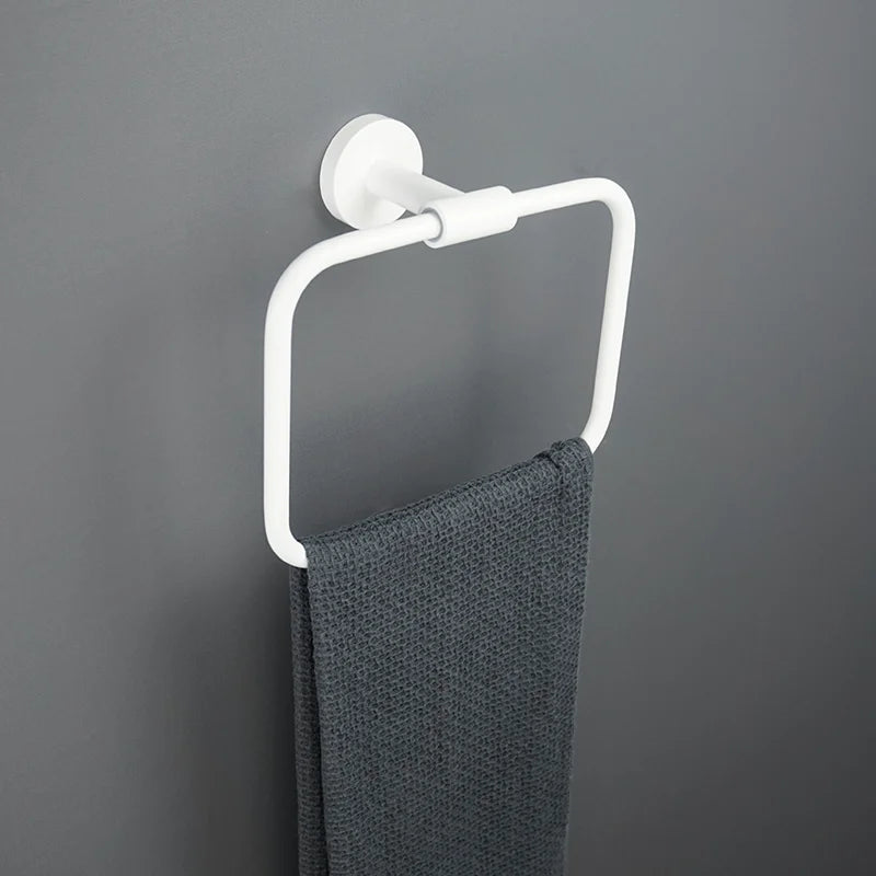porte serviettes blanc moderne adhésif set accessoires salle bain papier toilette brosse dents