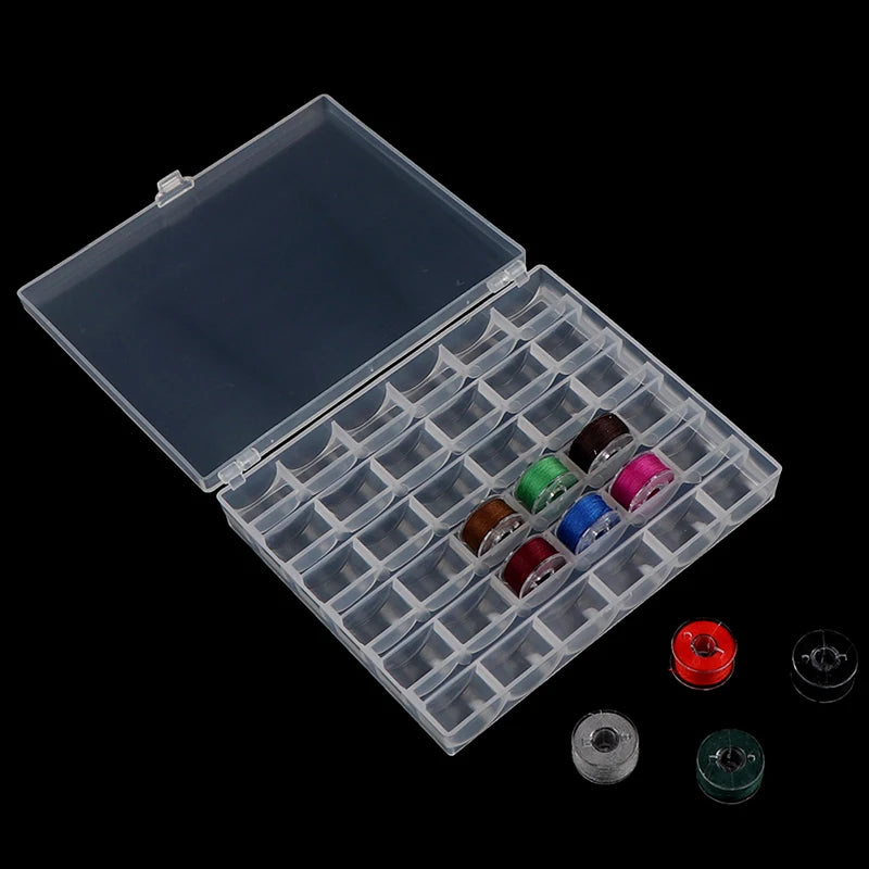 rangement bobines fil coudre transparent pratique outils couture broderie organisation aiguilles accessoires machine plastique