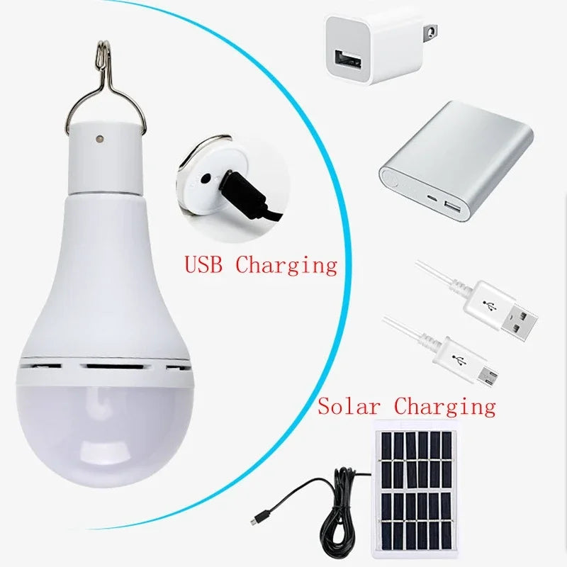 ampoule led solaire extérieure étanche ip65 moderne télécommande panneau solaire câble usb support mural