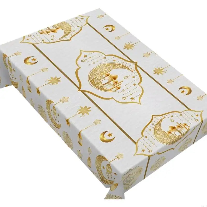 nappe polyester coton or blanc noire motifs islamiques classique adhésive noël grâce nouvel an