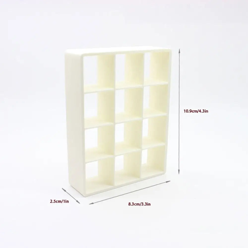 étagère modulaire blanche rangement miniature 12 compartiments boîtes stockage accessoire poupée 1/12 moderne minimaliste