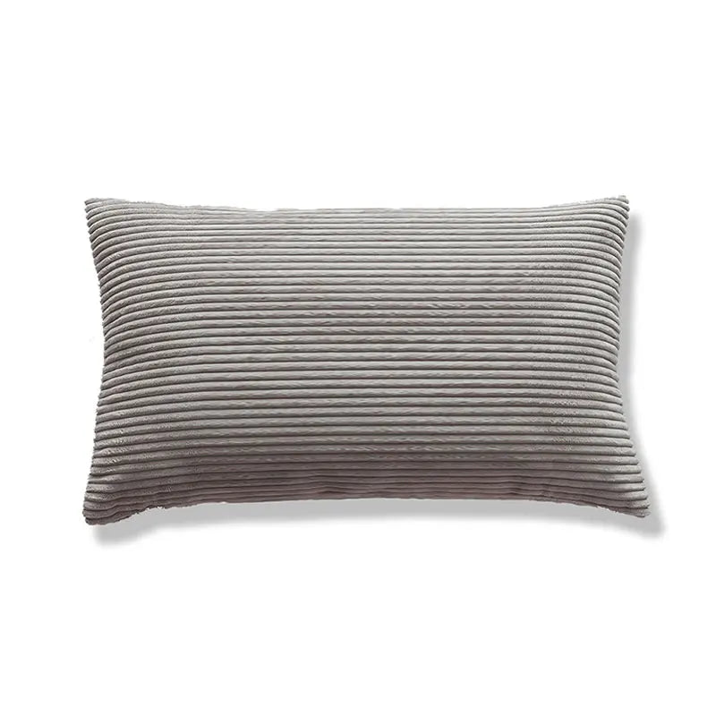 coussin velours rayé marron clair simple imperméable respectueux environnement 30x50cm maison