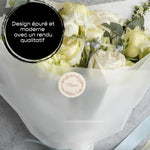 étiquettes autocollantes merci couronne fleurs classiques élégantes pack 120 pièces 4cm 4cm beige clair