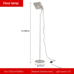 lampe sol moderne acier inoxydable blanc led haute qualité éclairage intérieur contemporain interrupteur bouton