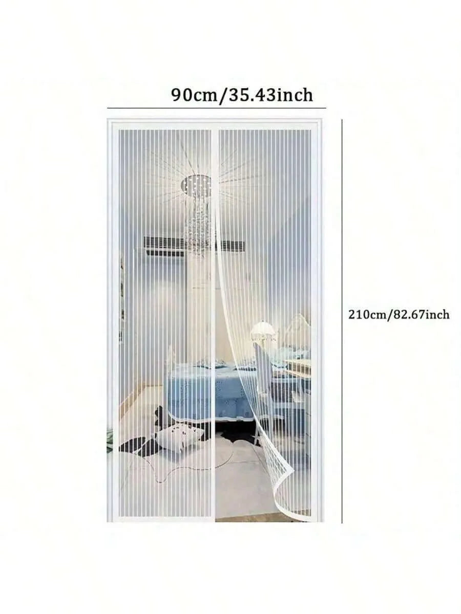 rideau porte magnétique anti insectes noir maille fine moderne adhésif 90x210 cm