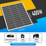 panneau solaire noir cellules solaires carrées industrielle technologie conversion énergie camping caravane maisonextérieur fixations