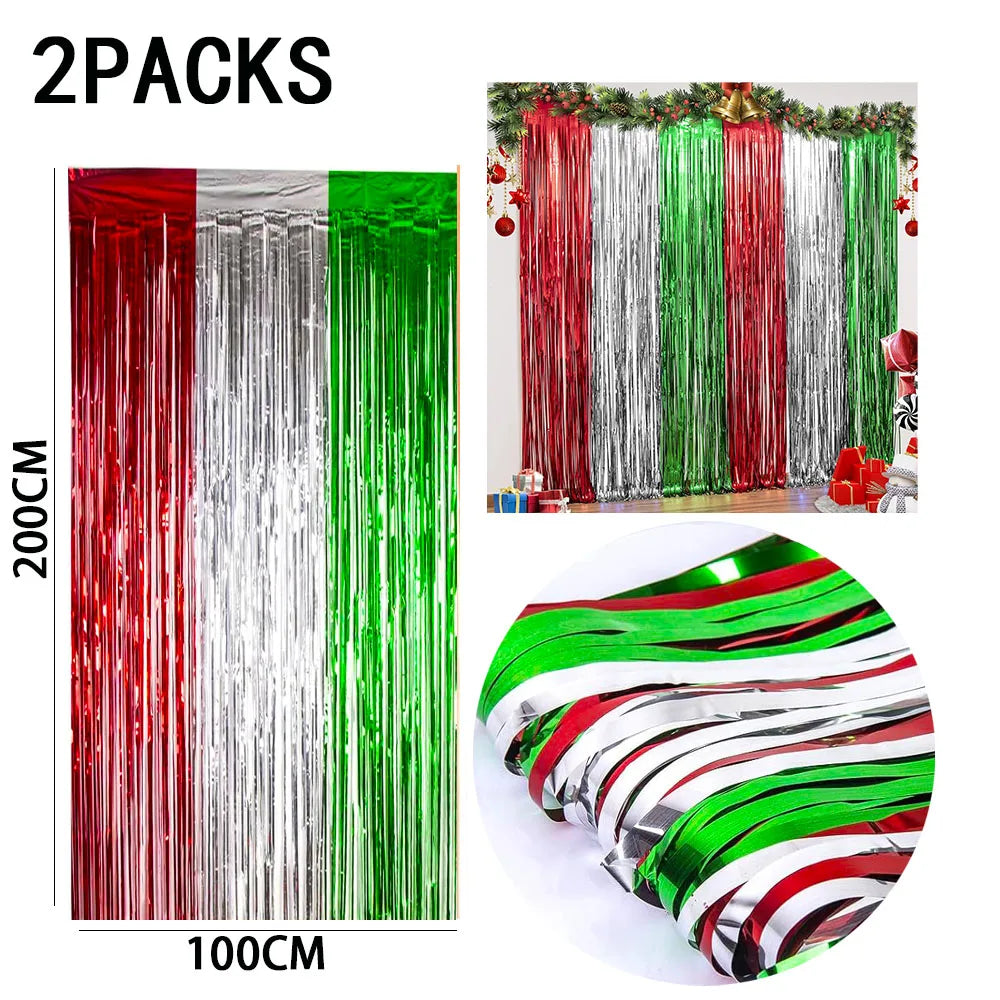 rideau franges métalliques couleurs vives mariage anniversaire décoration festive adhésif pack deux