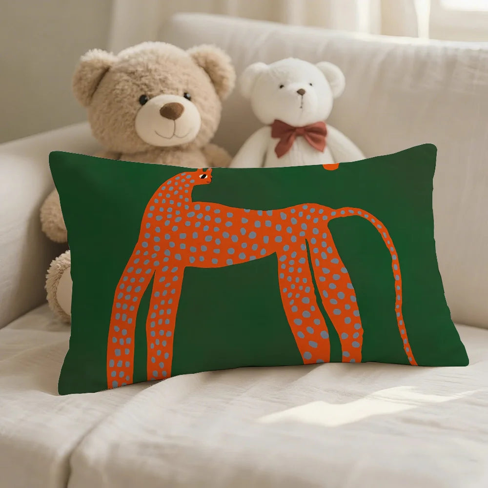 taies d'oreiller animaux nordiques moderne bleu léopard jaune non toxique coton polyester 30x50CM 40x60CM