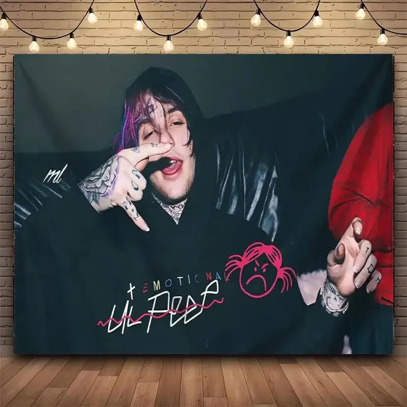 tapisserie moderne lil peep noir rose chambre salon 39x59inch 47x71inch