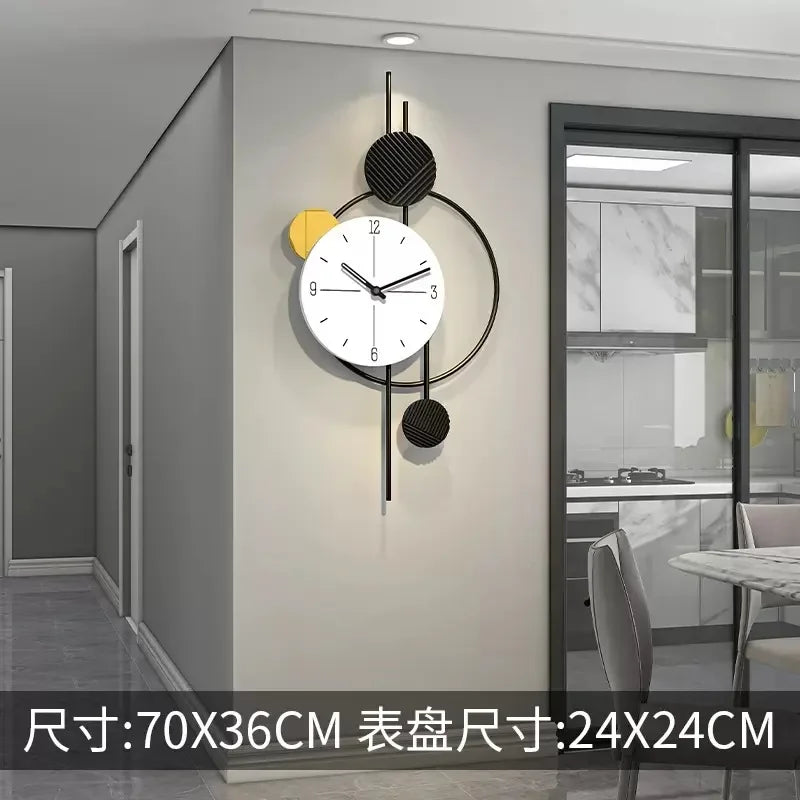 horloge murale moderne minimaliste marbre métal doré aiguilles cadran bleu blanc gris decoration chambre