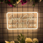 néon lumineux Good Vibes Only moderne rose bleu texte cœur réglable USB chambre coucher