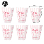 vaisselle jetable rose anniversaire filles assiettes gobelets serviettes nappe motif ruban fête enfant
