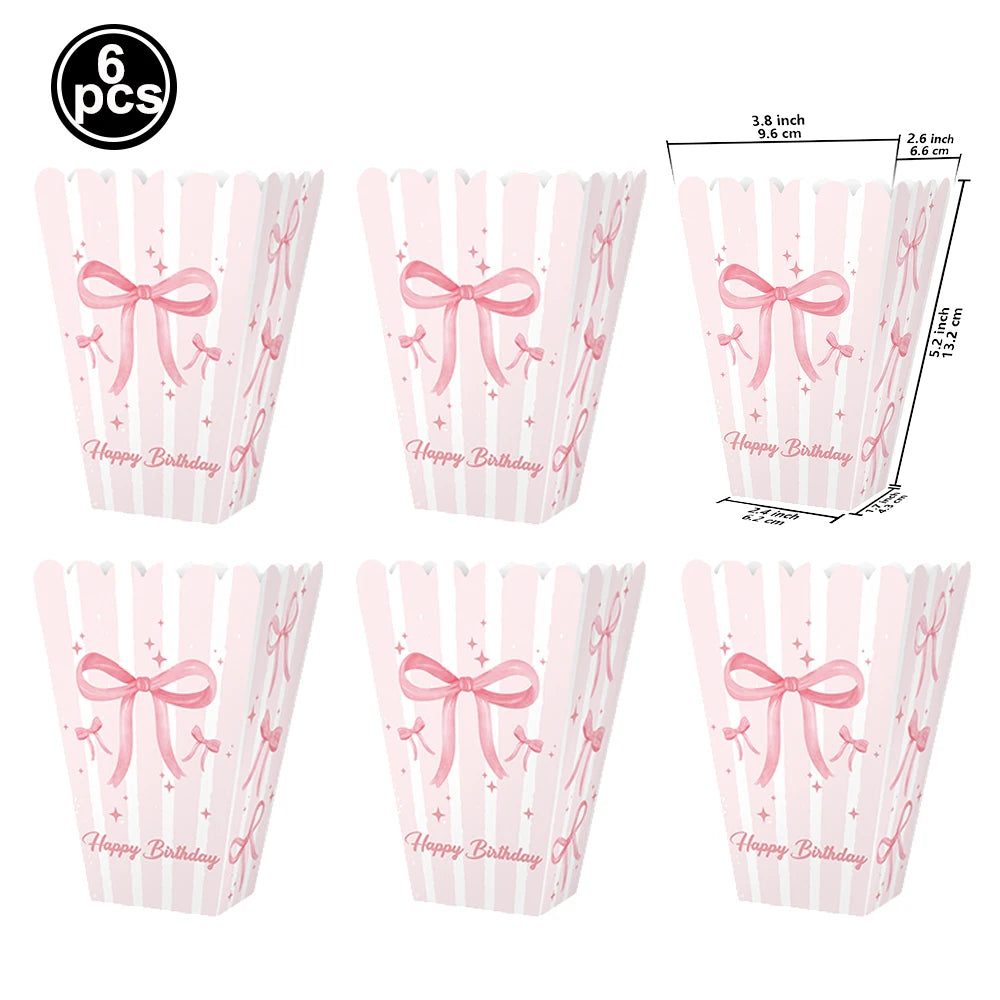 vaisselle jetable rose anniversaire filles assiettes gobelets serviettes nappe motif ruban fête enfant