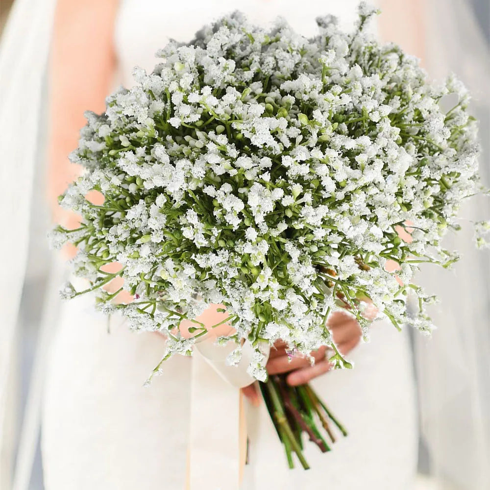 décoration intérieure bouquet blanc petites fleurs naturel maison anniversaire mariage baby shower