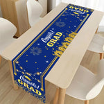 nappe table fête remise diplôme motifs cérémonie confettis étoiles feu artificiel polyester noire or