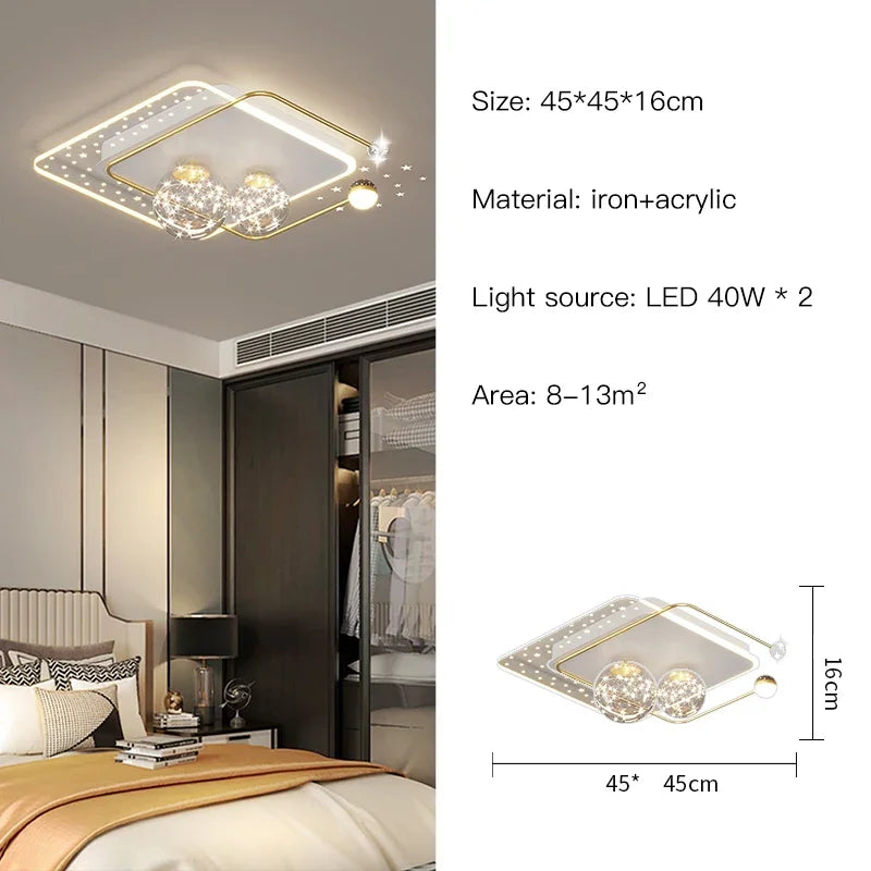 plafonnier moderne blanc doré acrylique motifs lumineux facile certifications sécurité