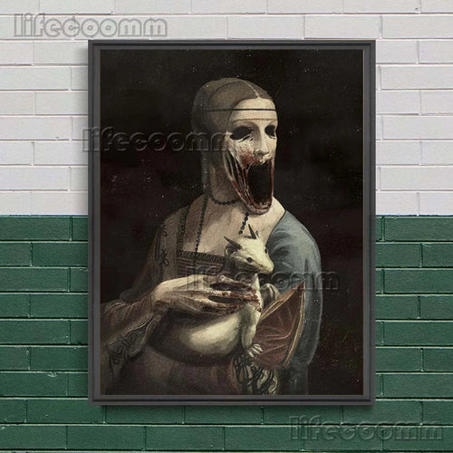 tableau toile peinture classique démons monstres art mural vintage décoration maison ancien