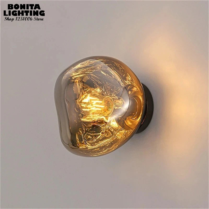 applique murale verre texturé or moderne éclairage quotidien fixée mur opacité lumière led 249