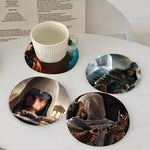 coasters multicolores assassin's creed personnages réalistes table hygiène bois écofriendly moderne domestique