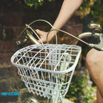 panier vélo blanc maille métallique moderne clips fixation extra large avant arrière clips