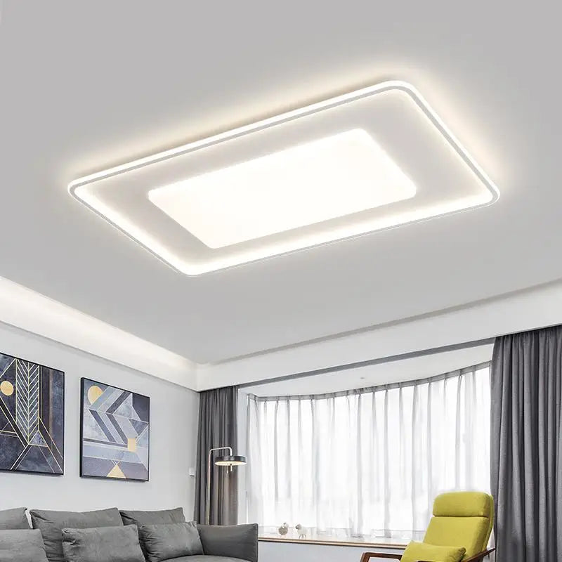 plafonnier led moderne blanc rectangulaire ovale nuage sans télécommande