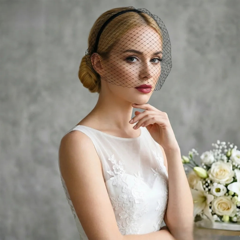 masque plume blanc noir filet plumes bohème romantique bride veil wedding veil party wedding