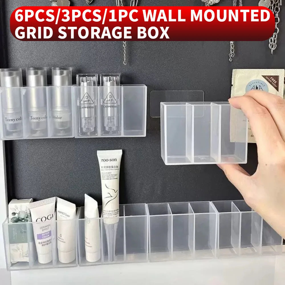 boîtes rangement murales adhésives transparentes modernes cosmétiques maquillage bijoux 5.5cm 3cm 8cm respectueuses environnement