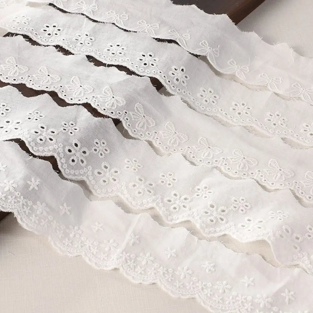 ruban dentelle blanc fleurs brodées 16 yards classique opaque 4cm 5cm 7cm