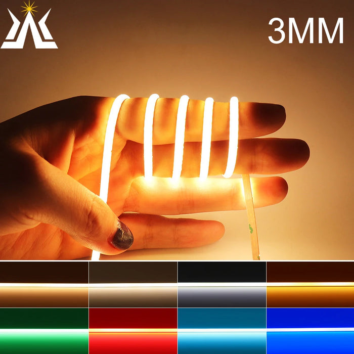 Ruban LED COB ultra-fin 3mm blanc chaud