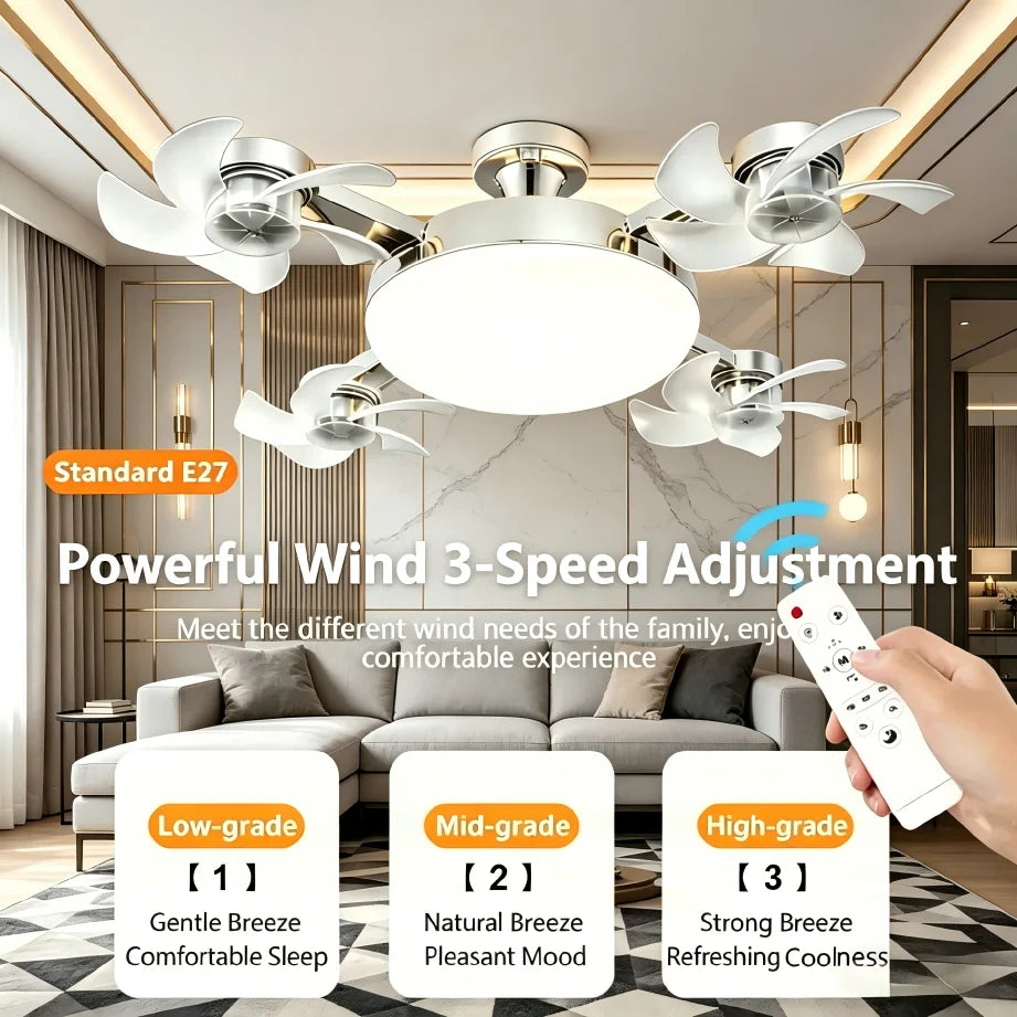 ventilateur plafonnier lampe led blanc moderne télécommande 34 pales ac 120v 240v ul ccc