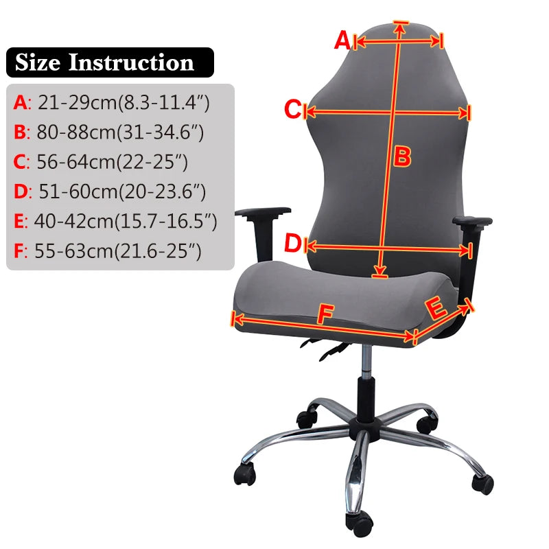 Housse chaise jeu polyester jacquard moderne noire carreaux géométriques zip ceinture