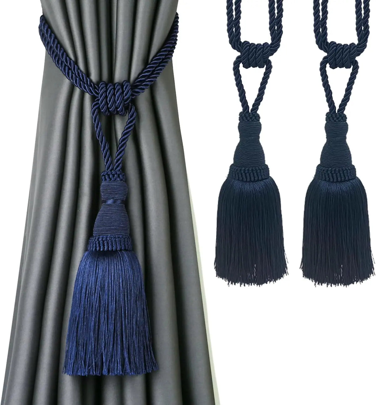 ruban fenêtre pompons beige bleu clair rayures classique opaques facile utiliser