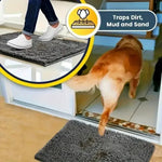 tapis absorbant bouclé gris moderne antidérapant intérieur chat chiens entrée salon
