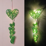 guirlande lumineuse coeurs étoiles feuilles blanche rose rouge décorative artisanale chambre anniversaire