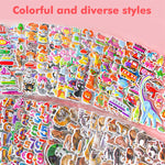 sticker 3d multicolore animaux chiffres véhicules adhésif scrapbooking artisanat enseignement récompense élèves activités