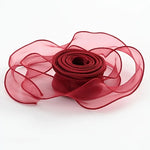 rubans polyester translucides moderne rouge rose beige vert bleu blanc 4cm enroulés decoration cadeaux