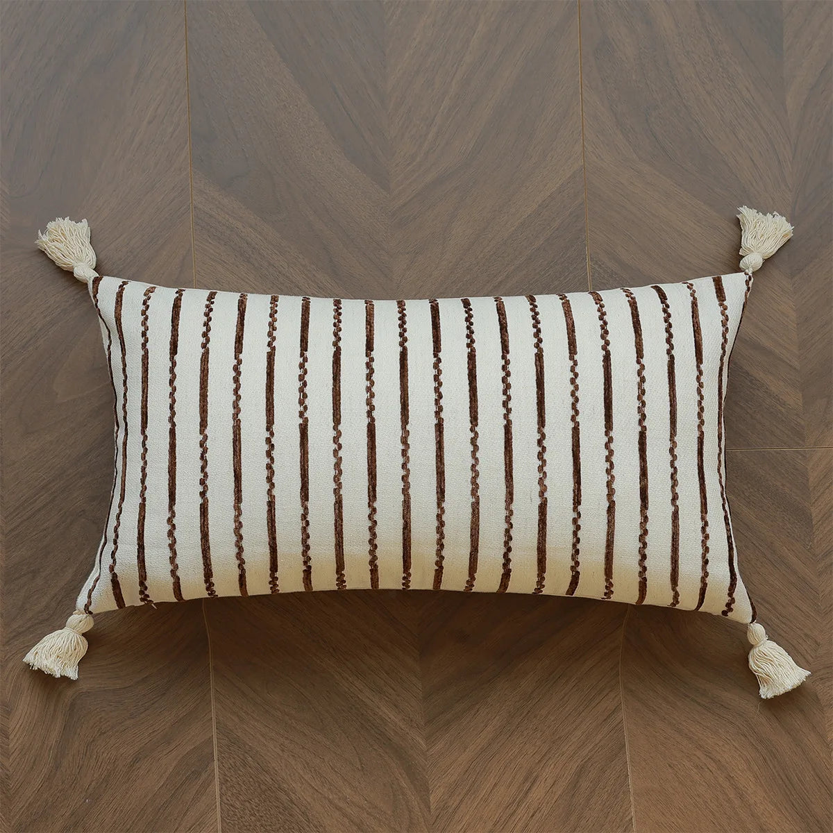 housse coussin géométrique polyester beige marron contemporain opacité 30x50cm 45x45cm décoration maison voiture