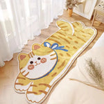 Tapis de sol décoratif avec un motif de chat mignon et amusant, créant une ambiance chaleureuse et accueillante dans la pièce.