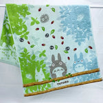 serviette bain plage coton totoro fleurs motifs enfantins vert rouge gris roseclair